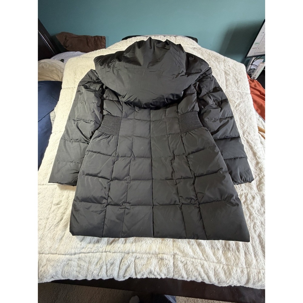 Cole Haan Signature Maxi Quilted Down Puffer Black Long‎ Coat Jacket Sz S - Picture 4 of 10